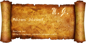 Mézes József névjegykártya